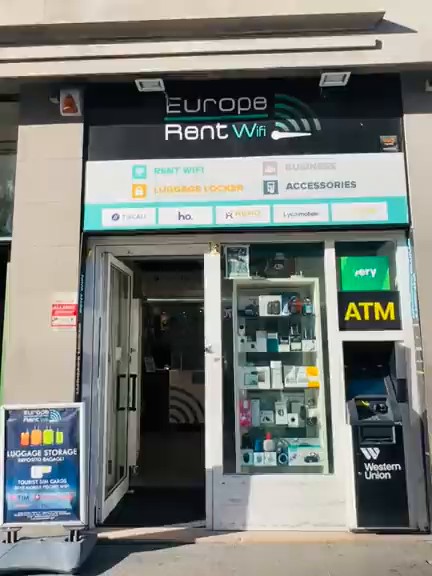 Europe Rent WiFi shop front at Largo Alinari, Florence
